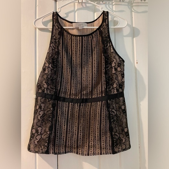LOFT Tops - Loft black lace blouse 8 petite like new